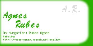 agnes rubes business card